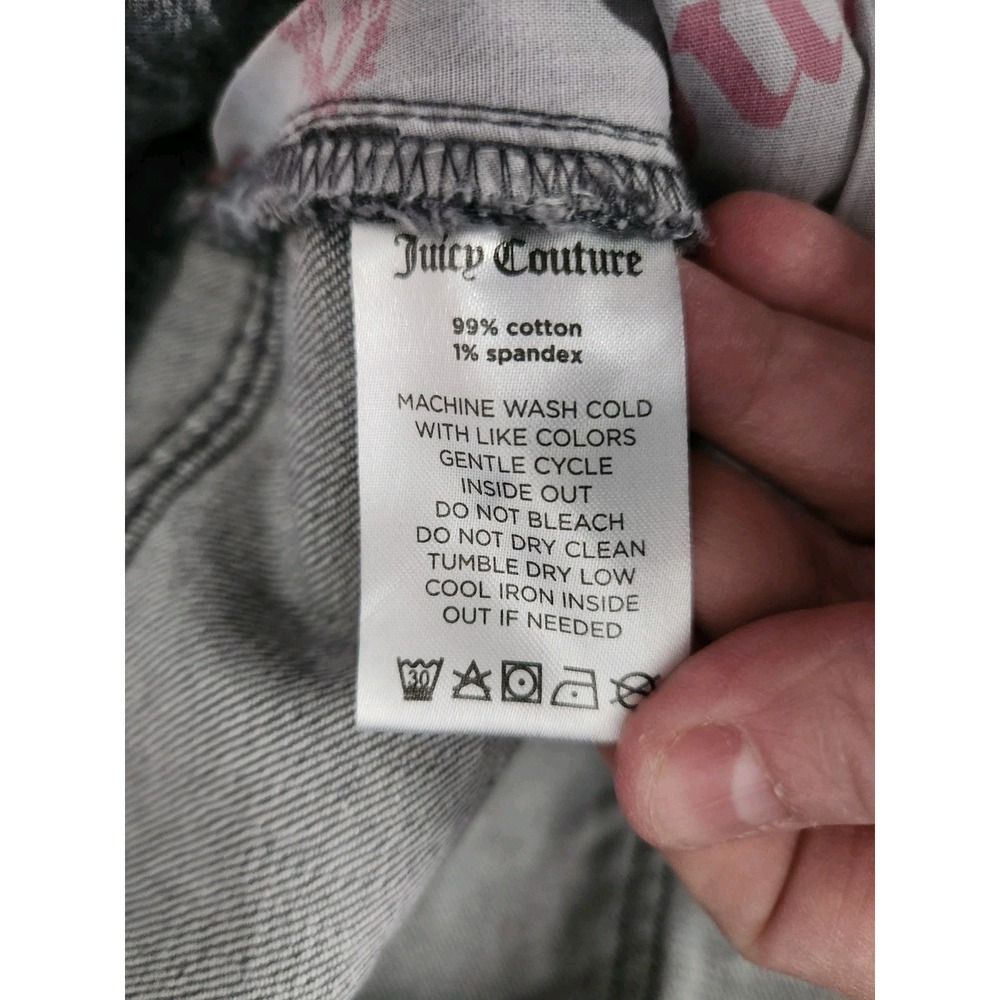 NWT Juicy Couture Venice Straight Leg Jeans Grey Marble Women's Sz 20W Raw Hem - Picture 11 of 12
